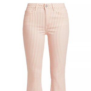 Frame Le Crop Mini Boot Cabana Stripe Pants in Dusty Pink